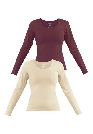 Long sleeved top - beige burgund