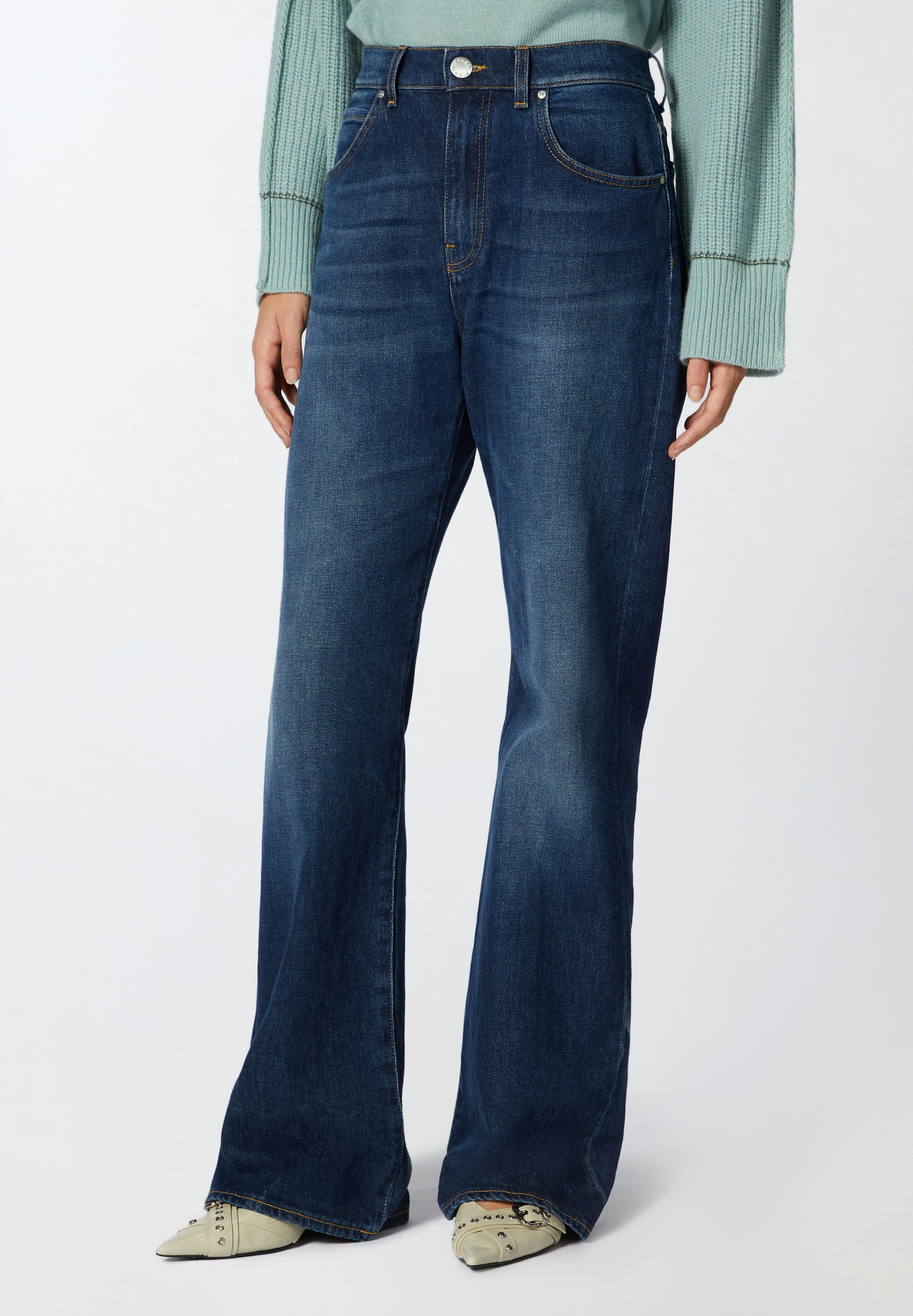 デニム・ジーパン Pinko Wanda Cotton-Blend Jeans PINKO Wanda High Rise Straight Jeans in Dark Vintage Wash