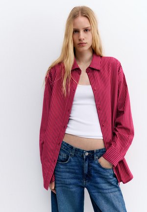 PULL&BEAR LONG SLEEVE - Blúzka so zapínaním na gombíky - pink