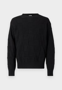 CHECK CREW NECK - Πουλόβερ - black