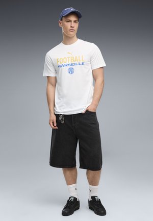 Puma, OLYMPIQUE DE MARSEILLE FTBLCULTURE T-SHIRT - Printtipaita - white- team royal