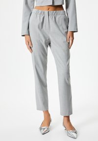 Koton HIGH RISE WAIST DETAIL - Tygbyxor - grey