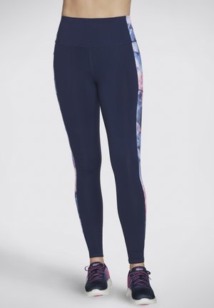 GOWALK SUMMER ROSE HW FL - Leggings - Trousers - dunkelblau   hellrosa