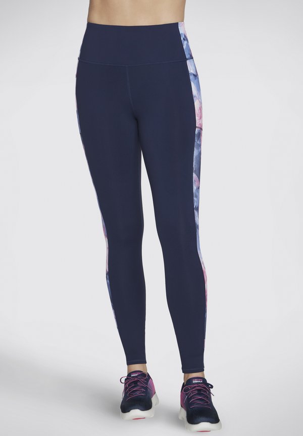 GOWALK SUMMER ROSE HW FL - Leggings - Hosen - dunkelblau   hellrosa