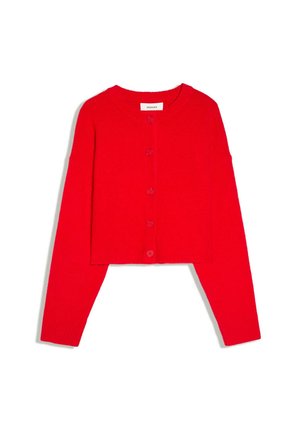 Bershka, CREW NECK WITH BUTTONS - KNIT CARDIGAN - Gilet - red