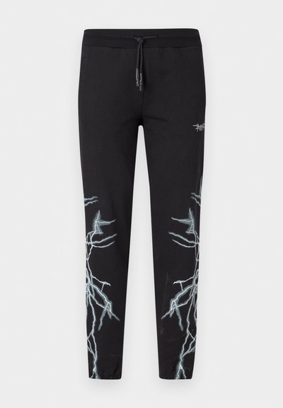 PHOBIA ARCHIVE PANTS WITH LATERAL WHITE LIGHTNING PRINT AND EMBROIDERY GOTIC LOGO - Tracksuit bottoms - black/white