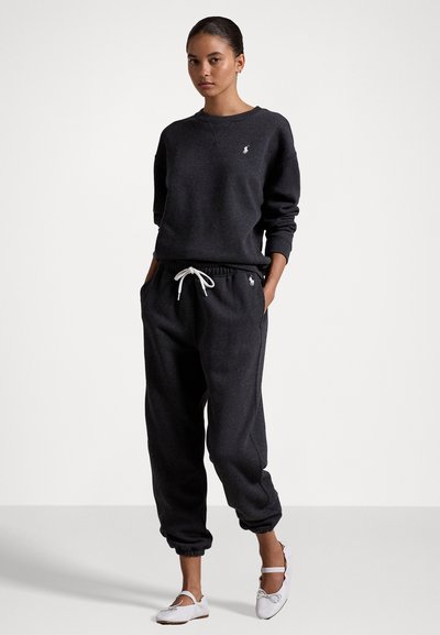 Polo Ralph Lauren LONG SLEEVE - Sportinis megztinis - black marl heather