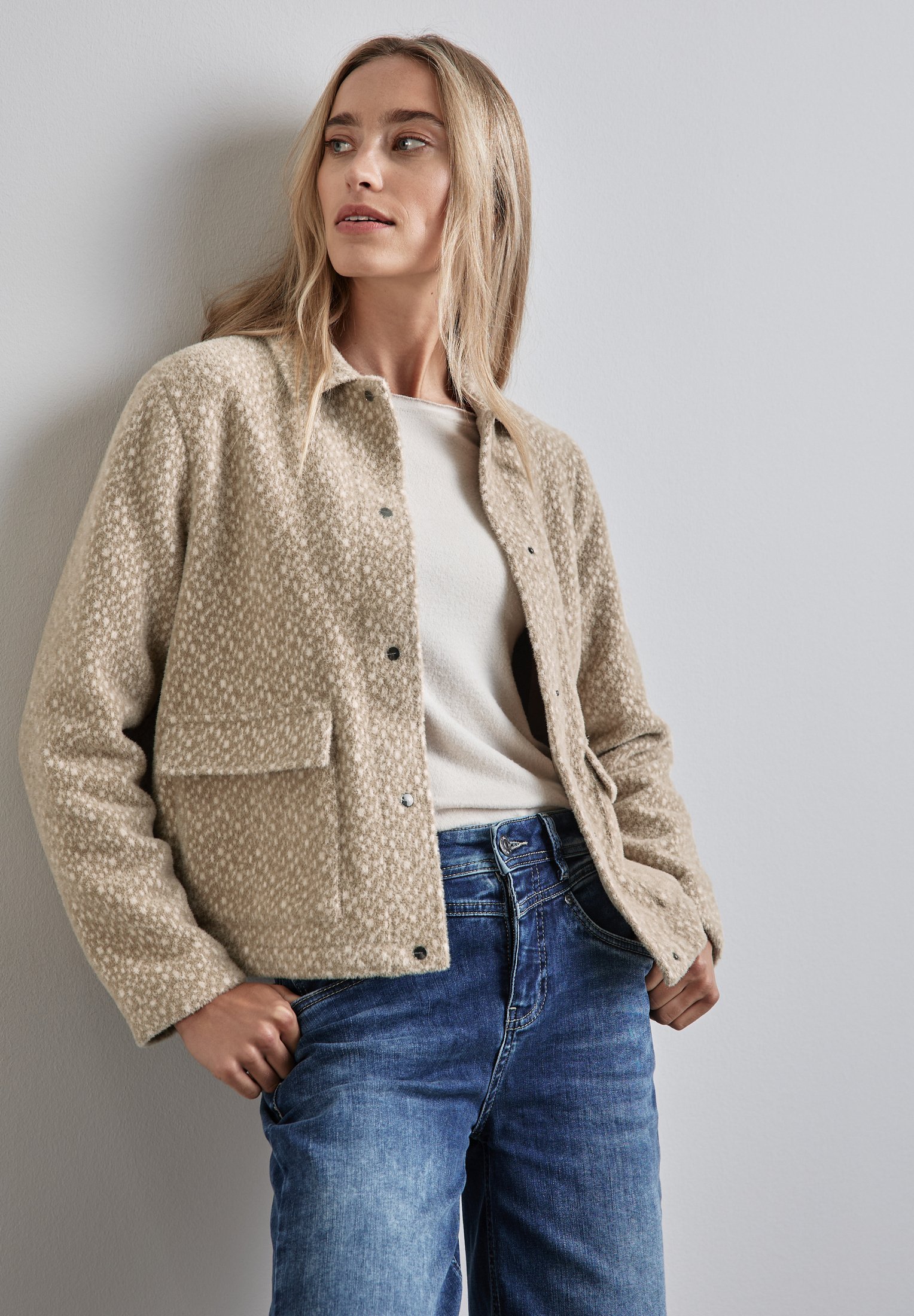 Jacken Damen Wolljacke Beige Damen Jacke Beige Street One