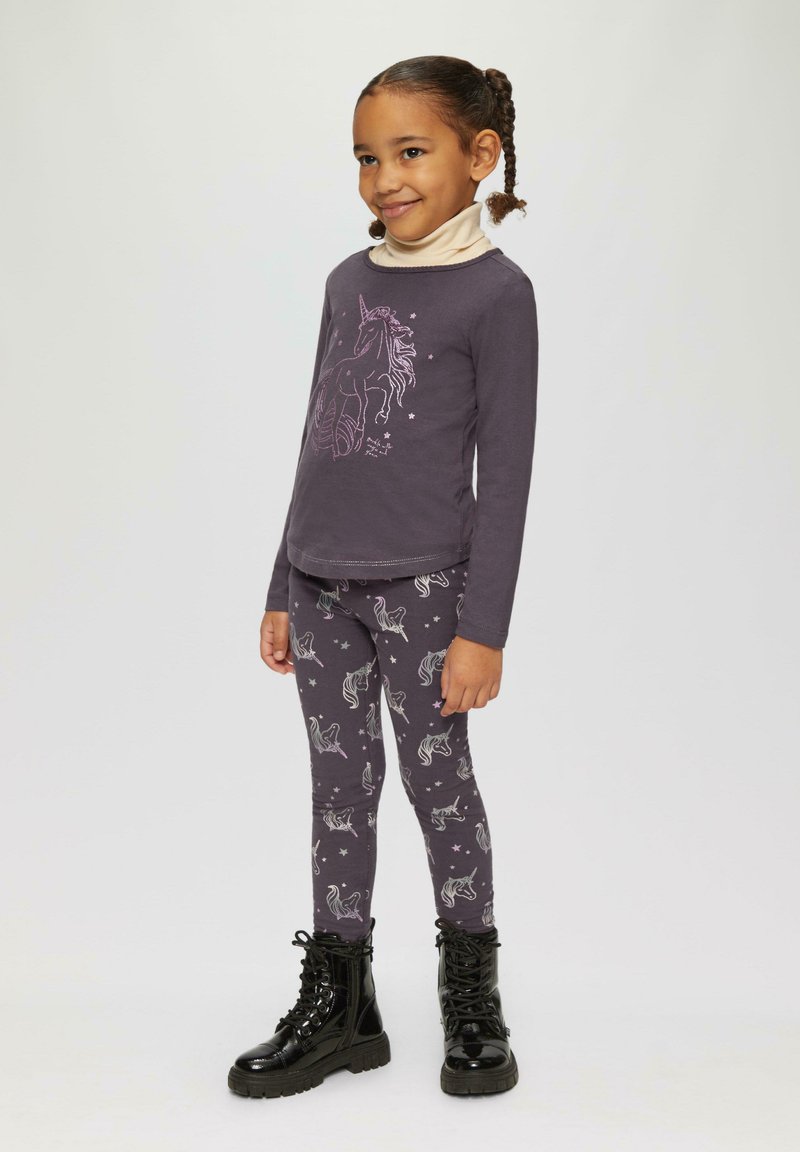s.Oliver MIT GLITTER UND PAILLETTEN - Langarmshirt - flieder