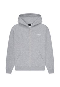 BASIC ZIP HOODIE UNISEX - Vetoketjullinen college - grey melange