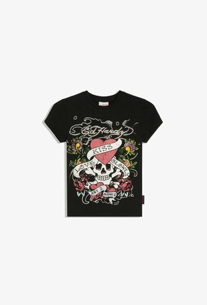Bershka, ED HARDY TSHIRT - T-shirt print - black