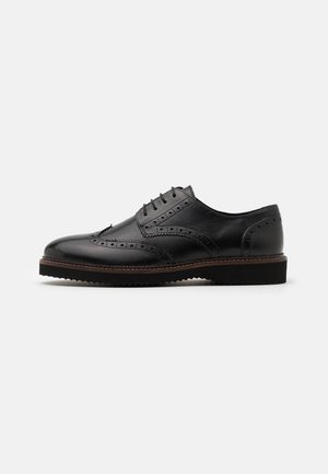 UNISEX LEATHER - Šněrovací boty - black