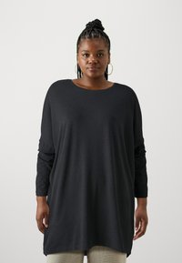 ONLY Carmakoma CARCARMA LONG - Long sleeved top - black/melange