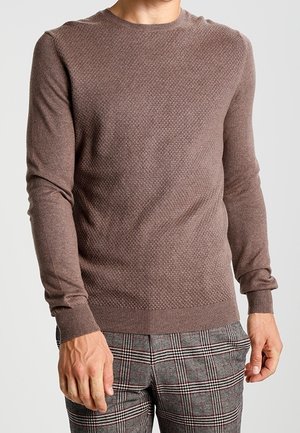 Strickpullover - mottled brown
