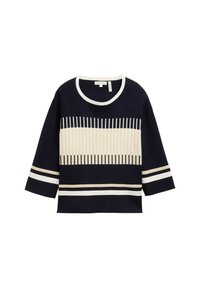 Pullover - navy knit stripe design