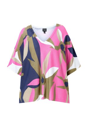 FLOWER PRINT - Striktrøje - olive green
