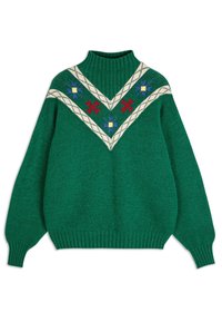 FLORAL TURTLENECK - Trui - pine green