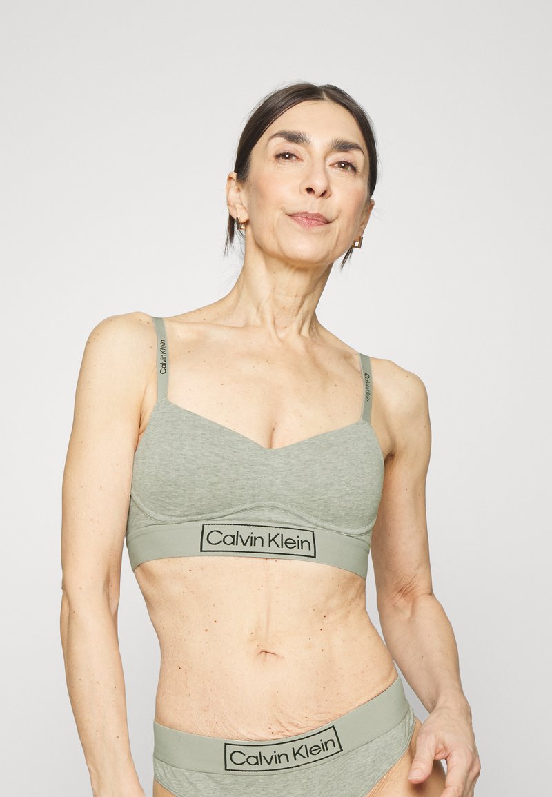 Calvin Klein Underwear - LINED BRALETTE - Sutien pentru tricou - grey heather, Extindeți