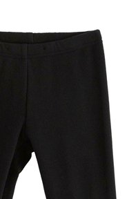 Sorte fleece leggings med en glat tekstur, elastisk talje og et lige snit. Ingen synlige mønstre eller hardware detaljer.