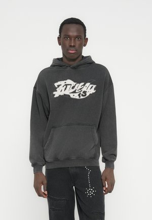 FAVELA COLLEGE DISTRESSED PATCHED  HOODIE - Φούτερ - black washed