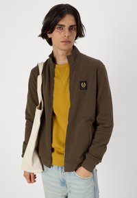Belstaff FULL ZIP - Cipzáras pulóver - clay brown