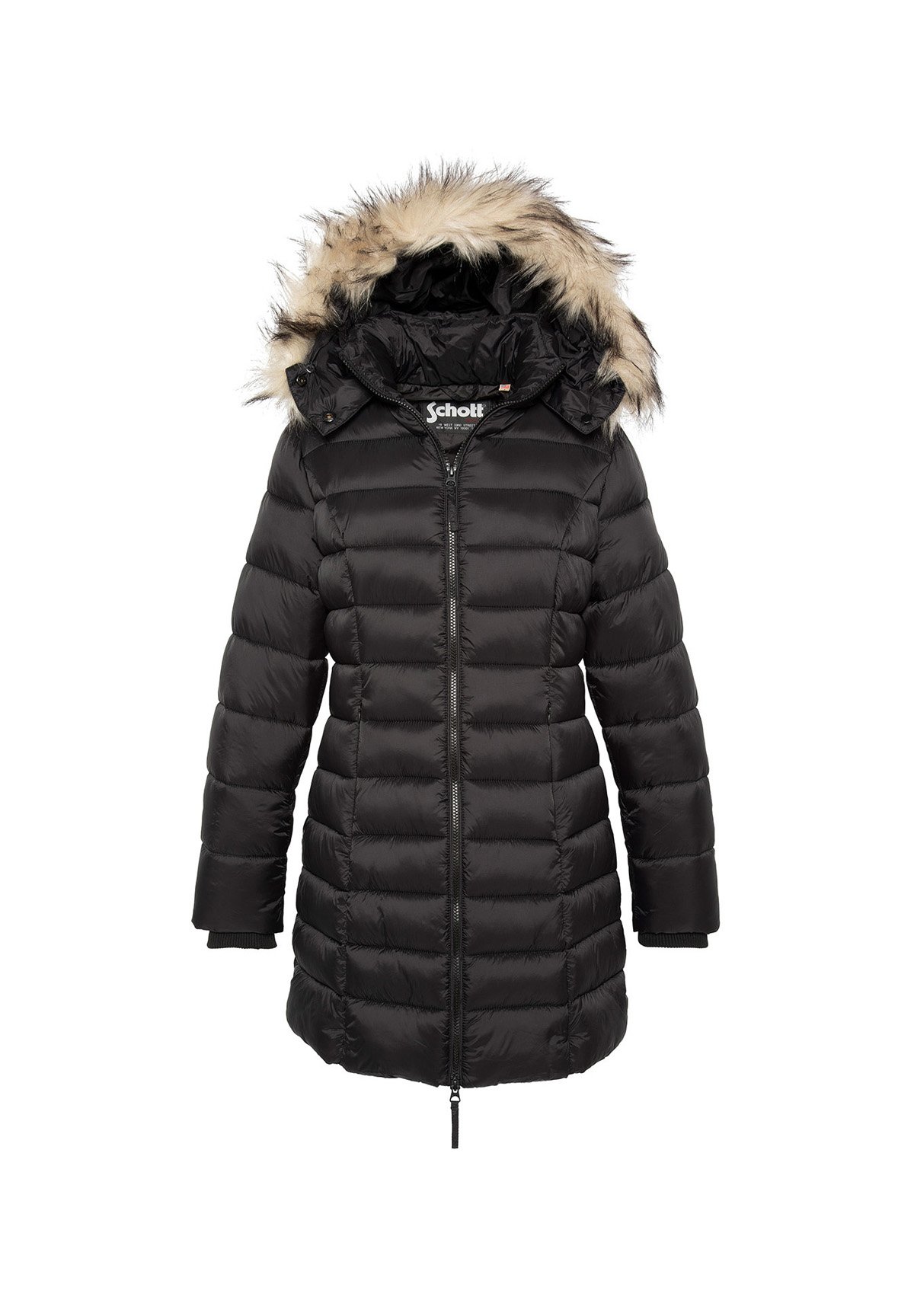 Cappotto Pelliccia Interna Schott Schott HOODED PUFFER WITH Cappotto  Invernale Noir/nero