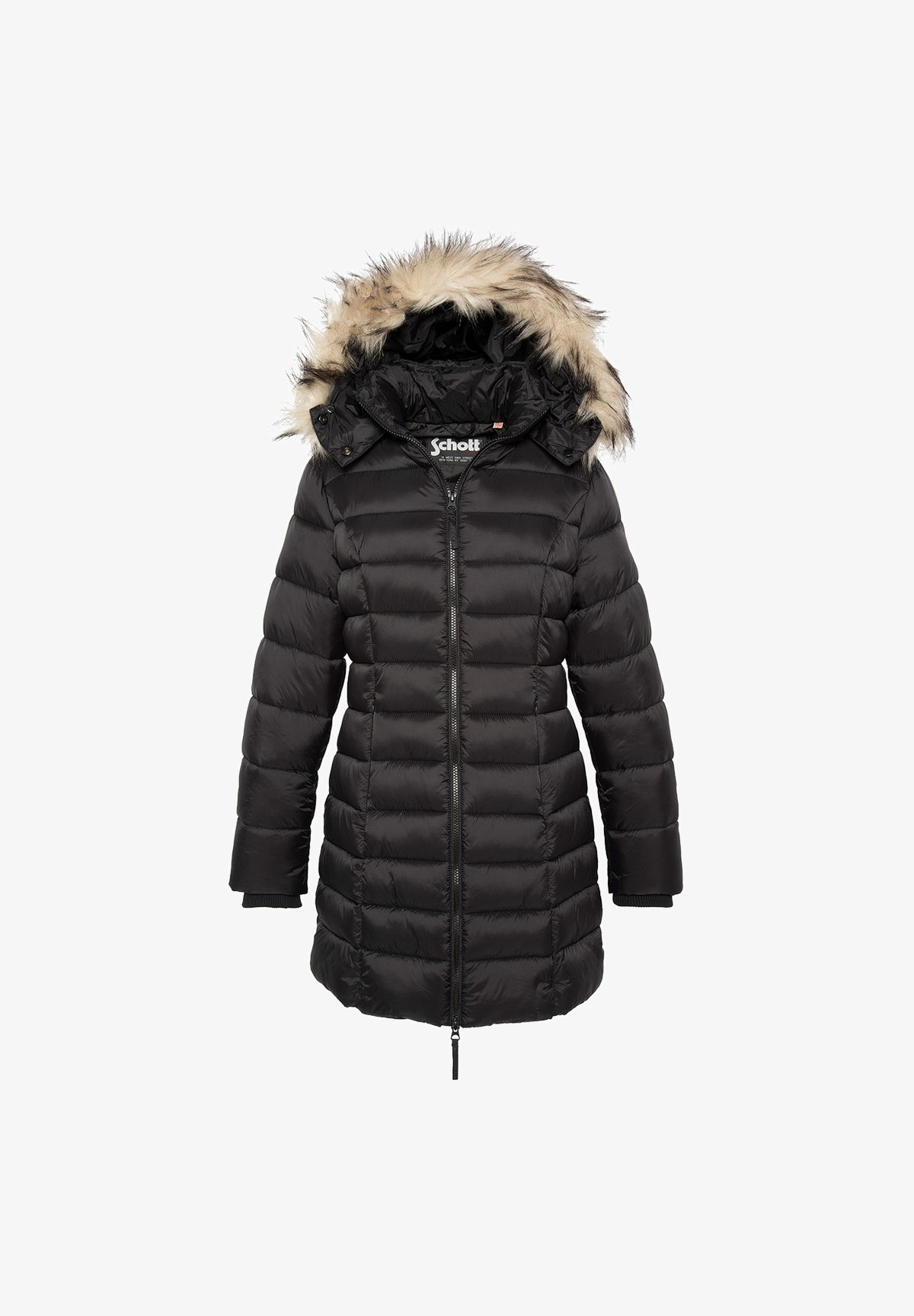 Cappotto Pelliccia Interna Schott Schott HOODED PUFFER WITH Cappotto Invernale Noir/nero