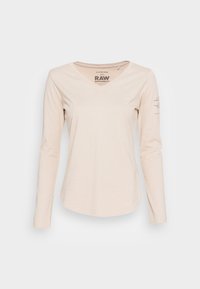 ROLLED EDGE V NECK LONGSLEEVE - Camisola de manga comprida - brick