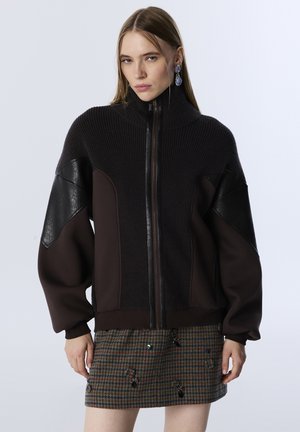 Sweater met rits - brown