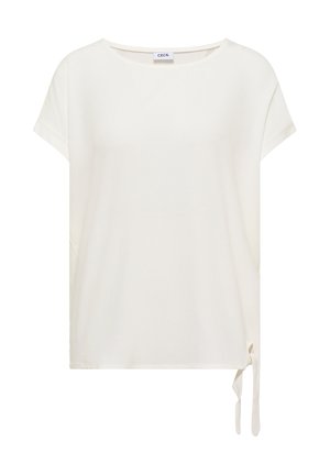 Cecil, BLOUSE WITH ROUND NECK AND KNOT DETAIL - T-Shirt print - vanilla white