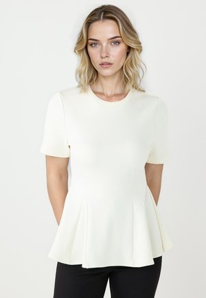 CYCLING COLLAR SHORT SLEEVE RUFFLED  - Blouse - ecru