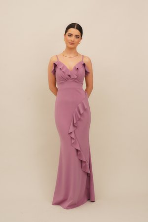 WAL G PETITE MILANI RUFFLE MAXI - Trikoomekko - mauve pink