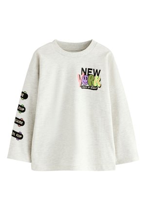 REGULAR FIT  - Long sleeved top - grey marl slogan graffiti