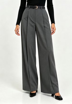 Anna Field by Zalando, WITH BELT - Панталони - dark grey melange