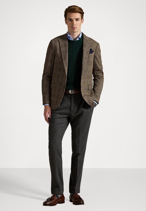 Semi Formal Black Coat For Men Polo Ralph Lauren POLO TAILORED FIT PLAID  SUIT JACKET Blazer Jacket Sand/brown/sand