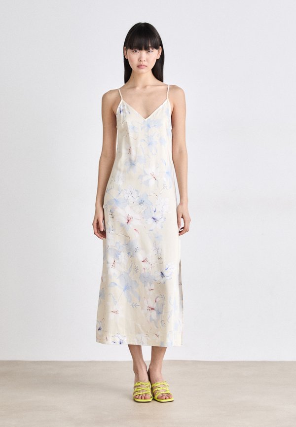 FLORAL PRINT SLIP DRESS - Day dress - putty