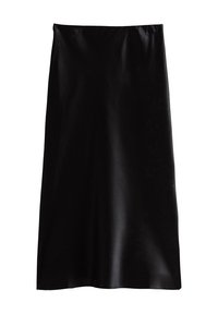 TEXTURED MIDI - Jupe trapèze - black