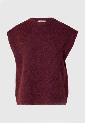 Selected, SLWLULU SL KNIT VEST NOOS - Βασικό μπλουζάκι - tawny port