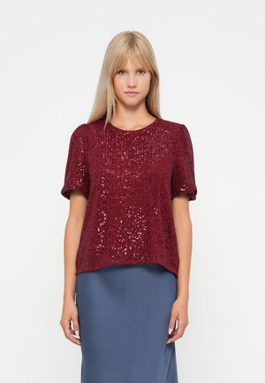 ONLANA LOOSE SEQUINS  - T-shirts med print - winetasting