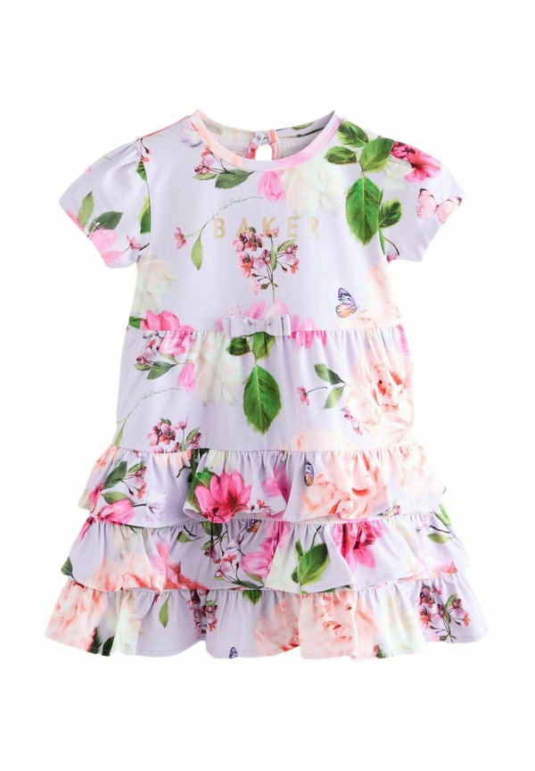 REGULAR FIT - RUFFLE TIER HEM PRINTED FLORAL 
 - Jerseykleid - purple