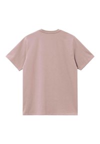 T-shirt a maniche corte in morbido cotone rosa chiaro, con collo rotondo e vestibilità comoda. Tessuto liscio senza motivi o accessori.
