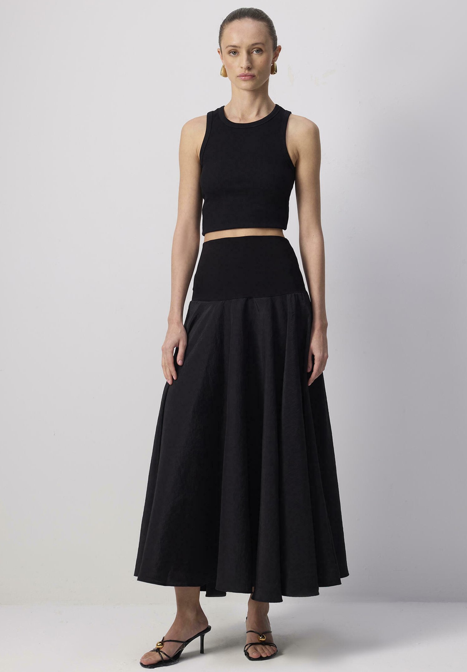 Touché Privé CORSE - Maxi skirt - Black/black - Zalando
