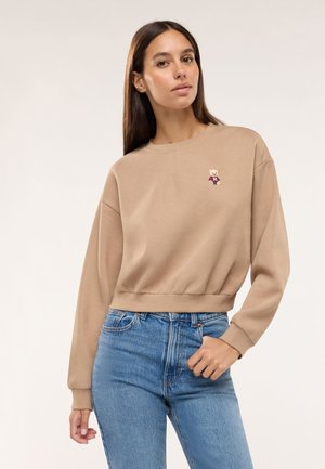 Terranova, FELPA CON STAMPA ANIMALETTI - Felpa - beige