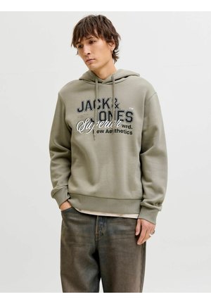 JJELOGO COL NOOS - Sweat à capuche - vetiver