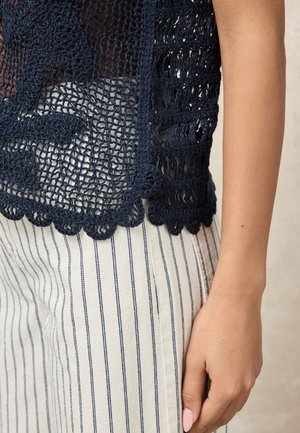 Next, REGULAR FIT - CROCHET SLEEVELESS - Top - navy