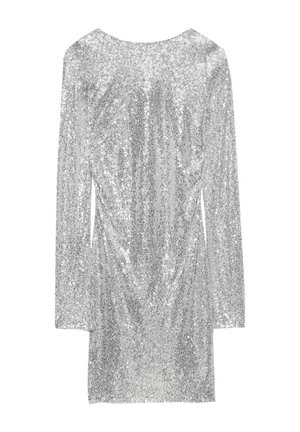 SEQUINNED OPEN-BACK  - Koktailové šaty/večierkové šaty - silver-coloured
