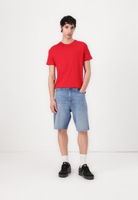 Tommy Jeans TEE 3 PACK - T-shirt basic - ecru/dark night navy/red