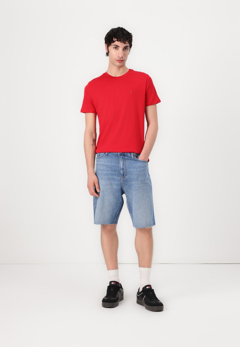 Tommy Jeans TEE 3 PACK - T-shirt basic - ecru/dark night navy/red