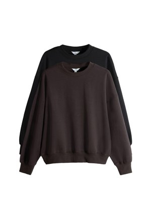 THE SET 2 PACK CREW NECK - Mikina - brown/black