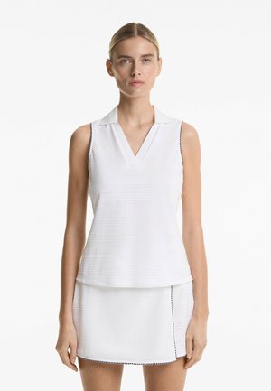 JACQUARD SLEEVELESS POLO - Polo shirt - white